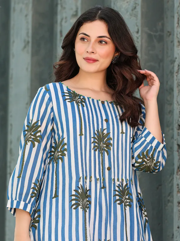 Multicolor_Printed_Pure_Cotton_Kurta_Trouser_Set