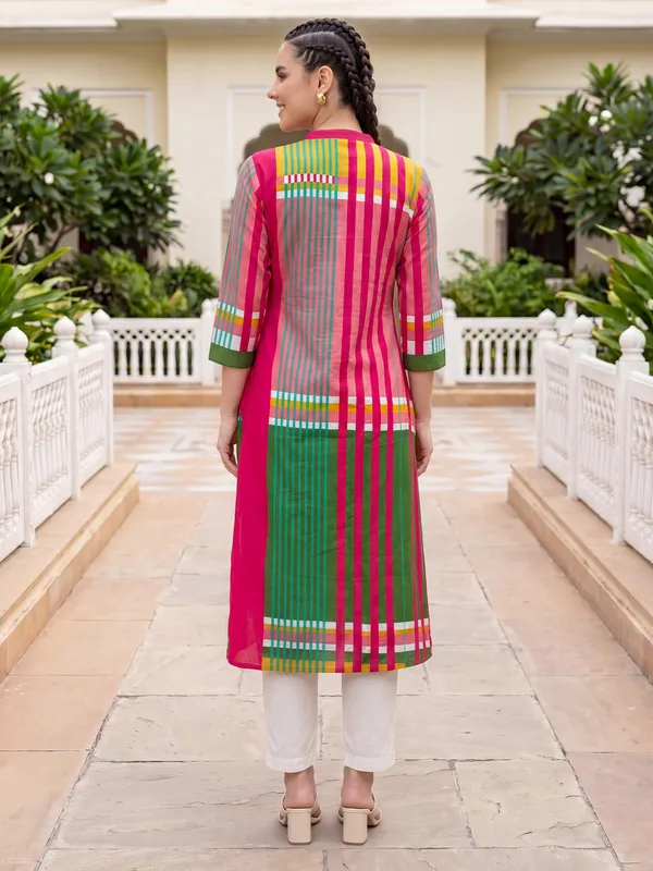 Multicolor_Printed_Pure_Cotton_Kurta_Trouser_Set