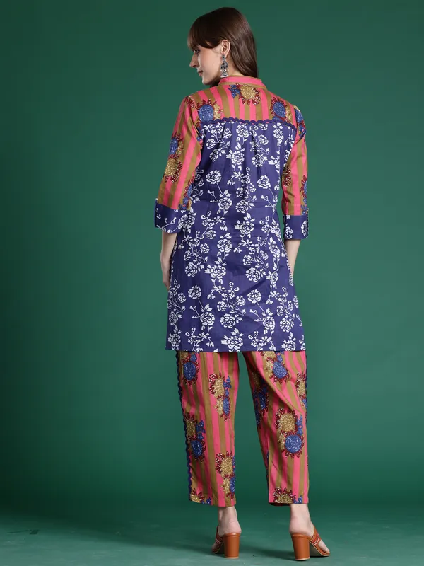 Multicolor_Printed_Pure_Cotton_Kurta_Trouser_Set