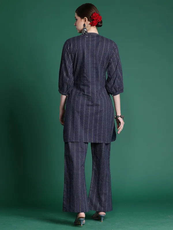 Navy_Blue_Printed_Pure_Cotton_Kurta_Trouser_Set