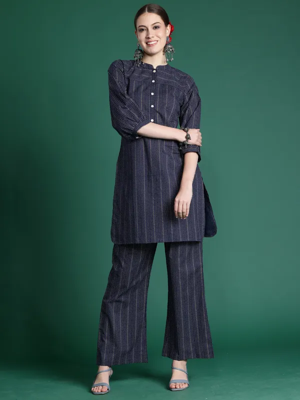 Navy_Blue_Printed_Pure_Cotton_Kurta_Trouser_Set