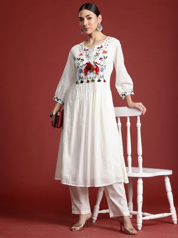 Off_White_Embroidered_Pure_Cotton_Kurta_Trouser_Set