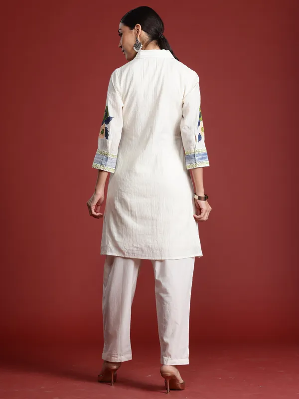 Off_White_Printed_Pure_Cotton_Kurta_Trouser_Set