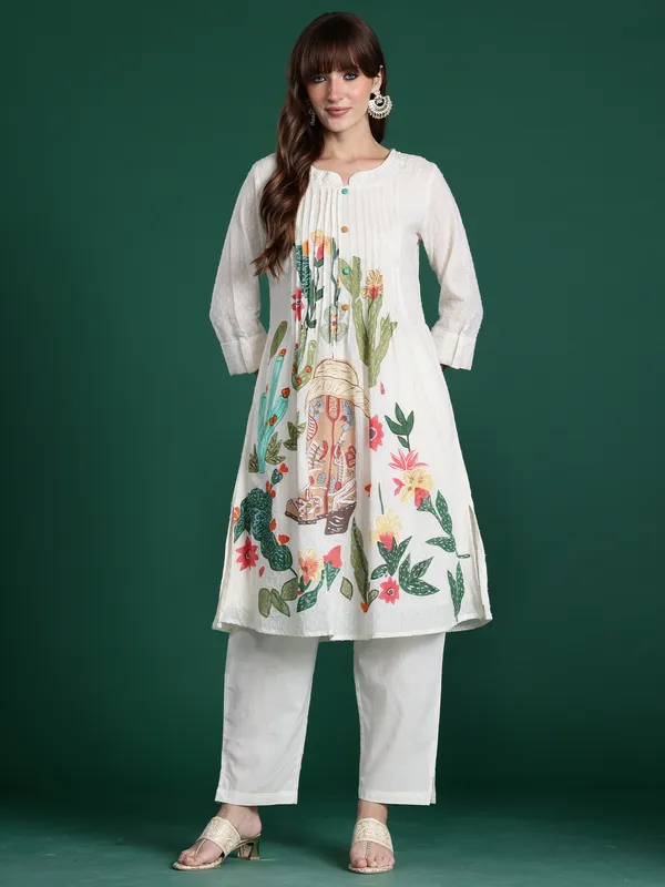 Off_White_Printed_Pure_Cotton_Kurta_Trouser_Set
