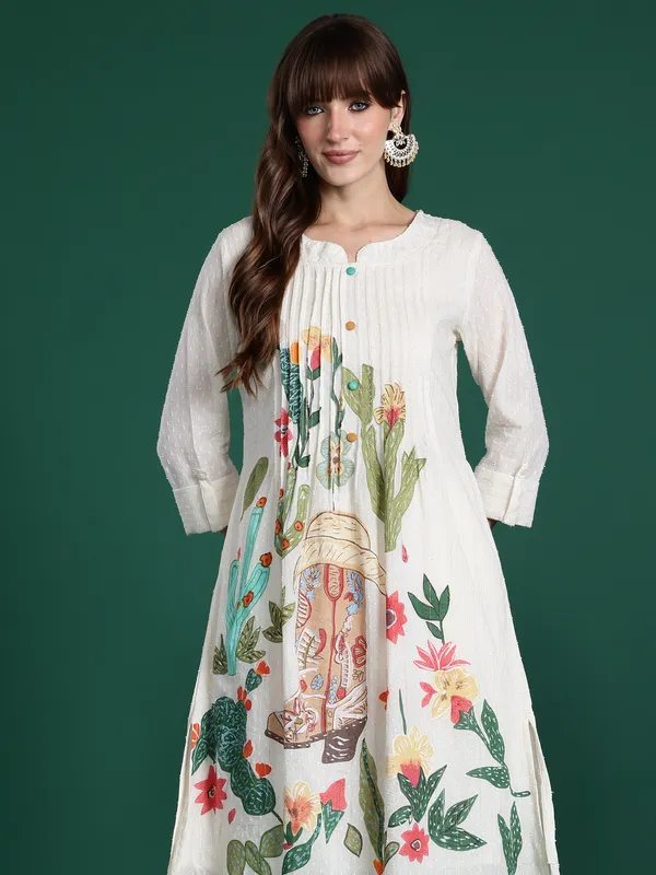 Off_White_Printed_Pure_Cotton_Kurta_Trouser_Set