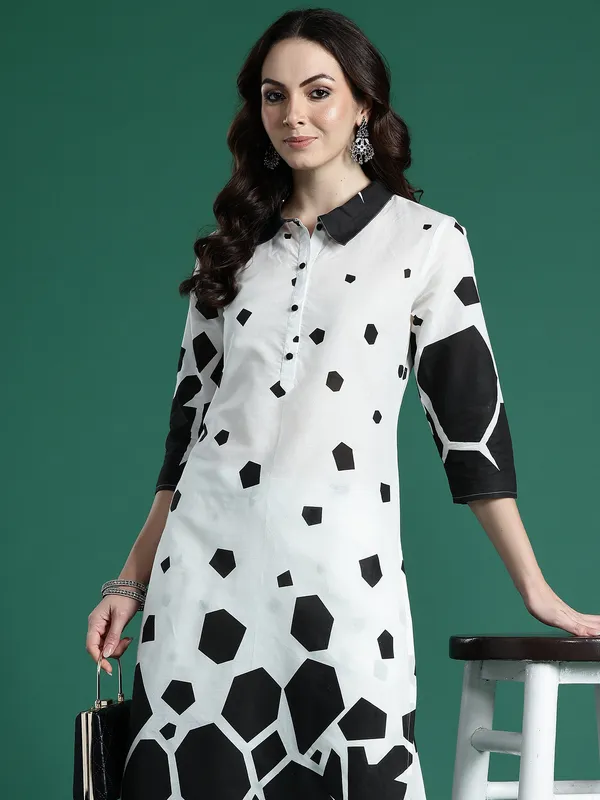 Off_White_Printed_Pure_Cotton_Kurta_Trouser_Set
