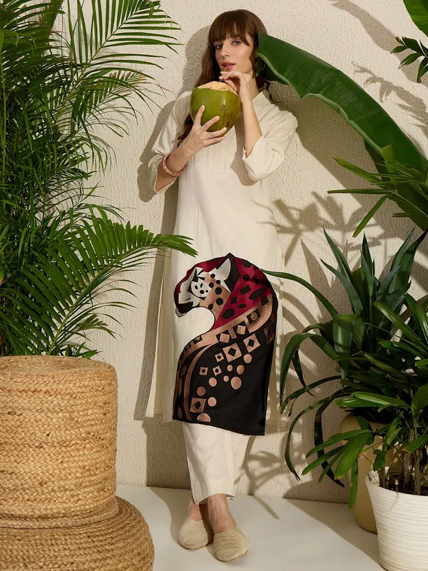Off_White_Printed_Pure_Cotton_Kurta_Trouser_Set