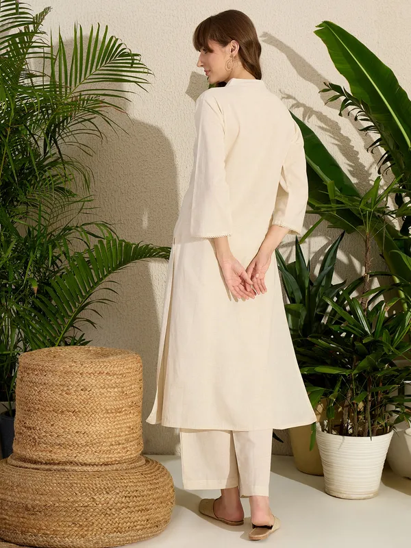 Off_White_Embroidered_Pure_Cotton_Kurta_Trouser_Set