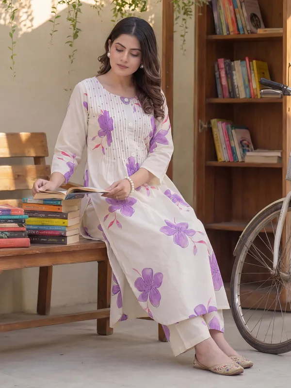 Off_White_Printed_Pure_Cotton_Kurta_Trouser_Set