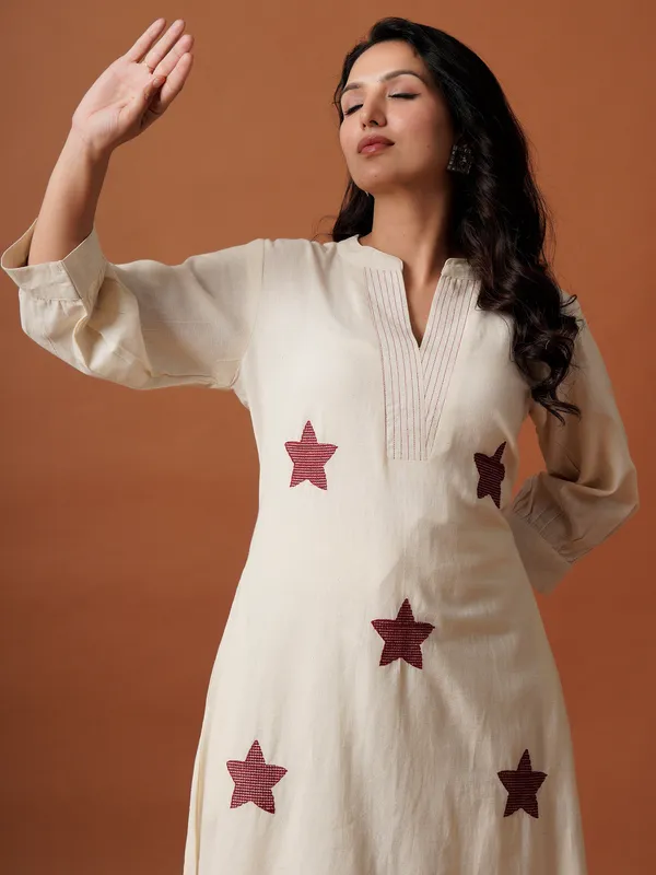 Off_White_Printed_Pure_Cotton_Kurta_Trouser_Set