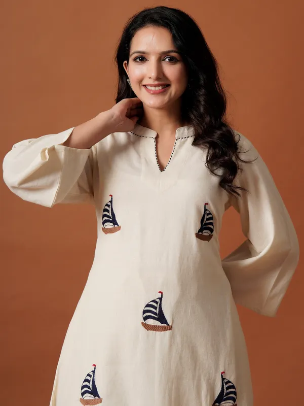 Off_White_Embroidered_Pure_Cotton_Kurta_Trouser_Set