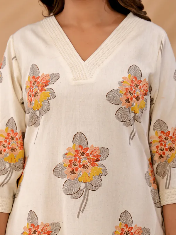 Off_White_Printed_Pure_Cotton_Kurta_Trouser_Set