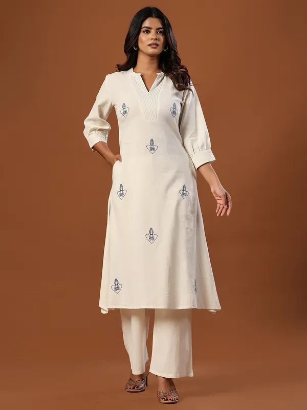 Off_White_Printed_Pure_Cotton_Kurta_Trouser_Set
