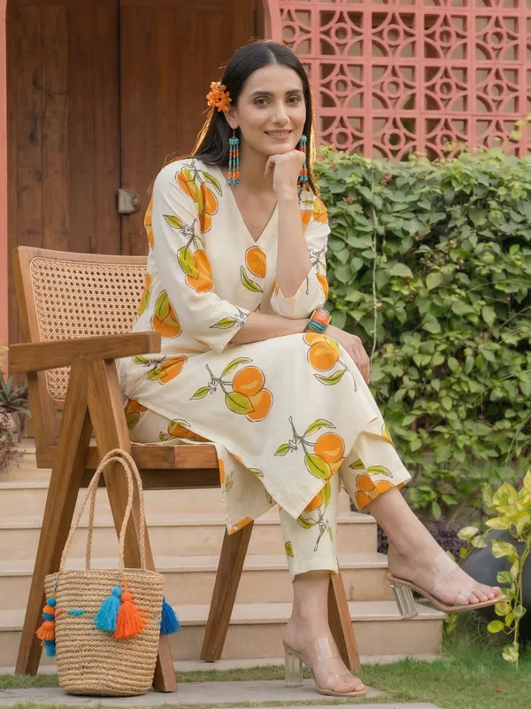 Off_White_Printed_Pure_Cotton_Kurta_Trouser_Set