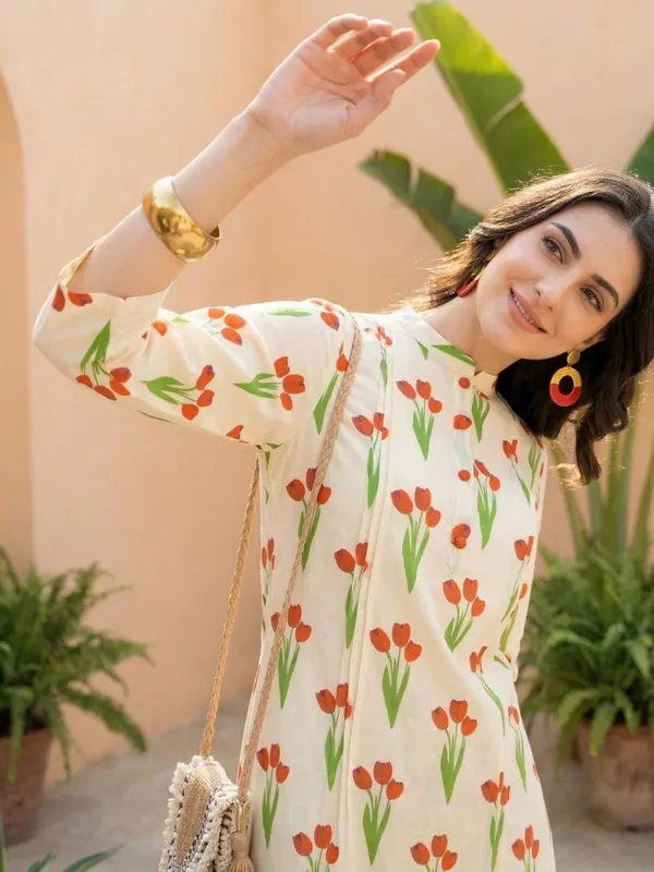 Off_White_Printed_Pure_Cotton_Kurta_Trouser_Set