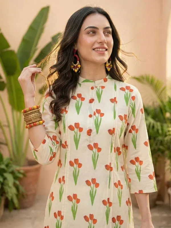 Off_White_Printed_Pure_Cotton_Kurta_Trouser_Set