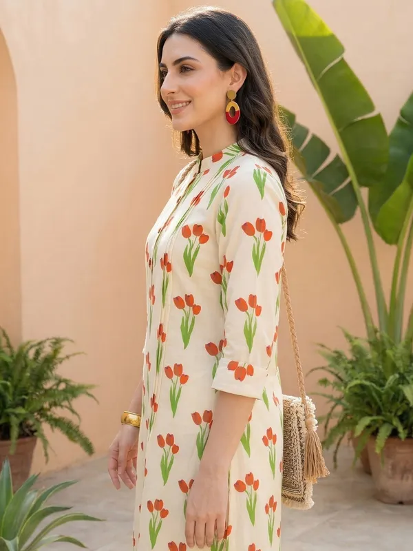 Off_White_Printed_Pure_Cotton_Kurta_Trouser_Set