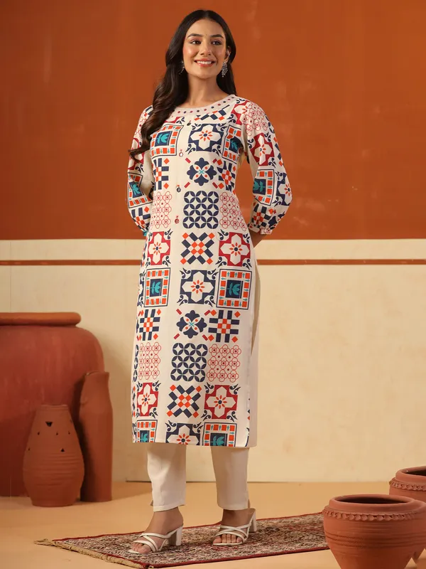 Off_White_Printed_Pure_Cotton_Kurta_Trouser_Set