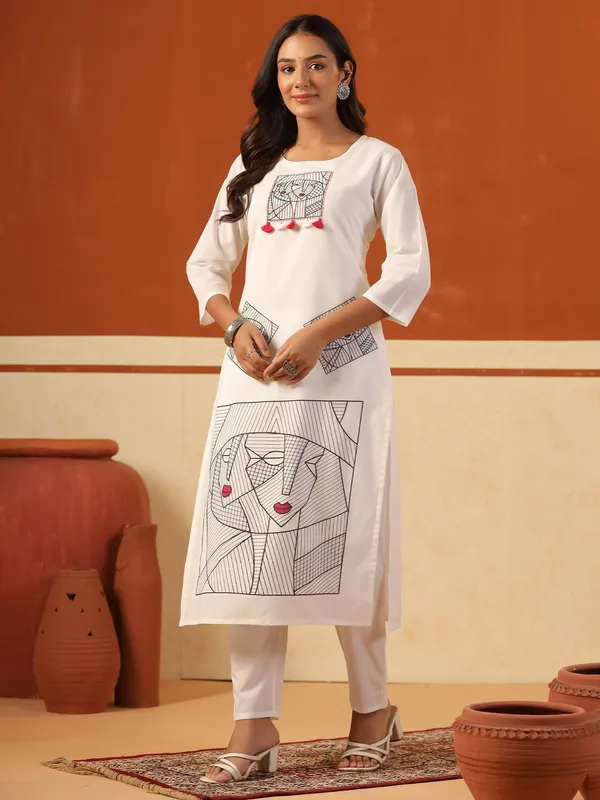 Off_White_Embroidered_Pure_Cotton_Kurta_Trouser_Set