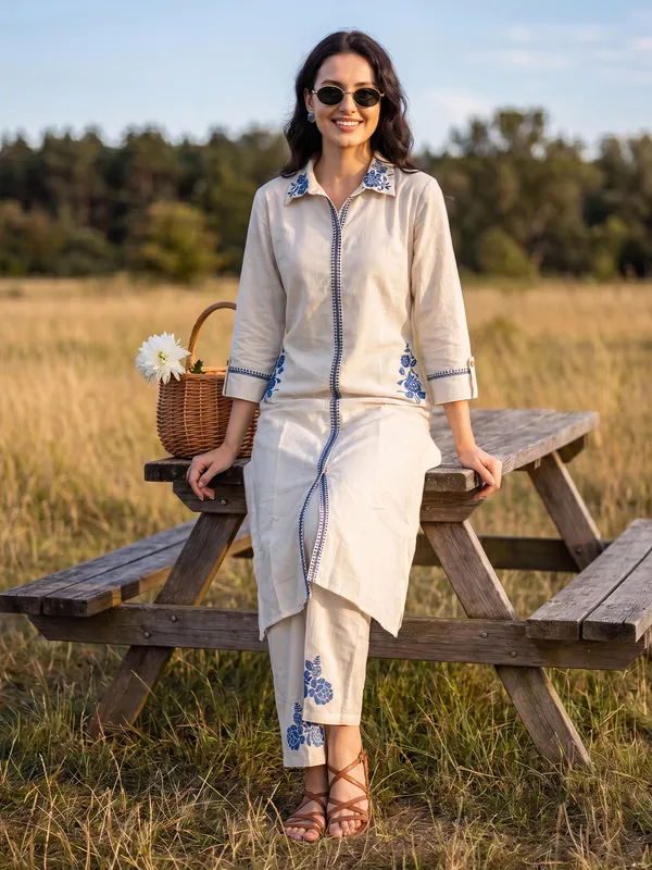 Off_White_Printed_Pure_Cotton_Kurta_Trouser_Set