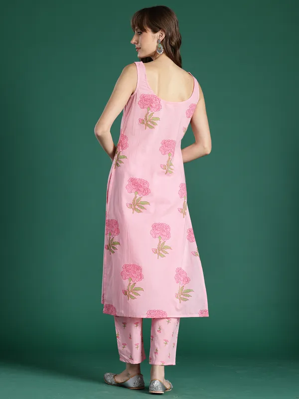Pink_Printed_Pure_Cotton_Kurta_Trouser_Set