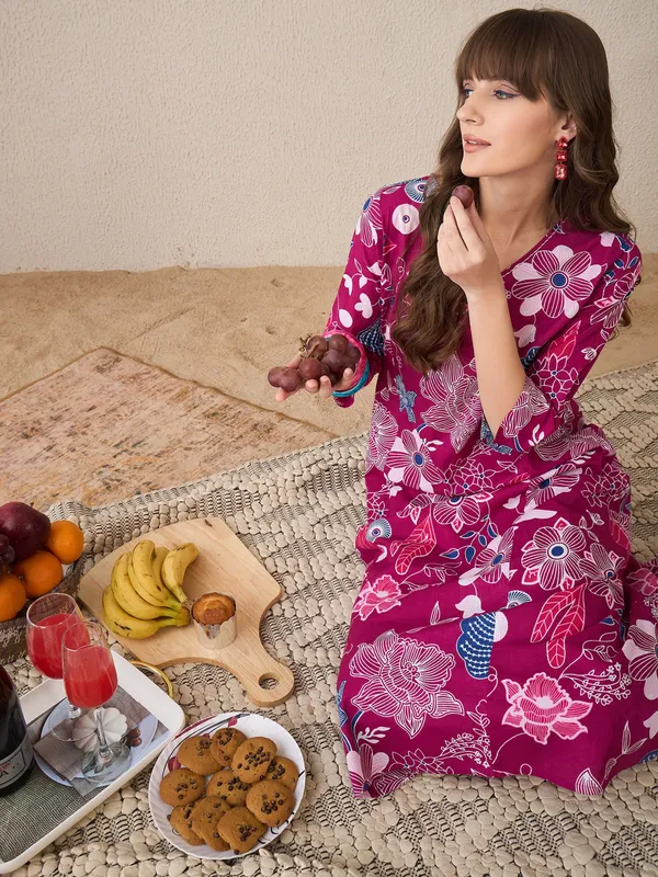 Pink_Printed_Pure_Cotton_Kurta_Trouser_Set