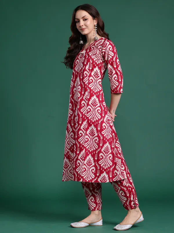 Pink_Printed_Pure_Cotton_Kurta_Trouser_Set