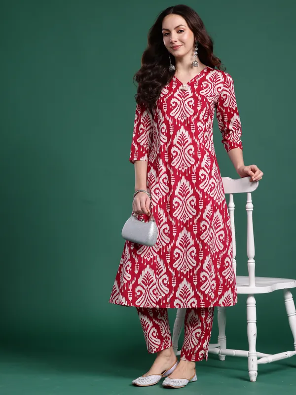 Pink_Printed_Pure_Cotton_Kurta_Trouser_Set