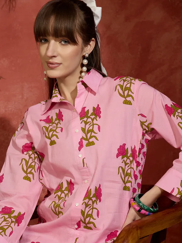 Pink_Printed_Pure_Cotton_Kurta_Trouser_Set
