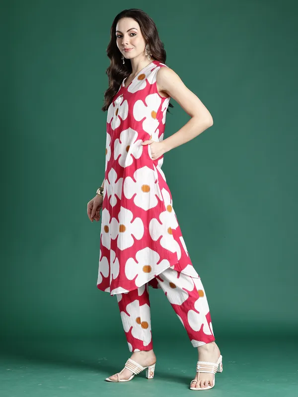 Pink_Printed_Pure_Cotton_Kurta_Trouser_Set