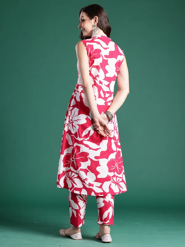 Pink_Printed_Pure_Cotton_Kurta_Trouser_Set