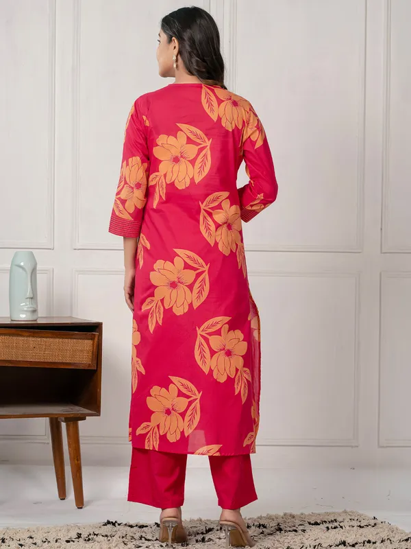 Pink_Printed_Pure_Cotton_Kurta_Trouser_Set