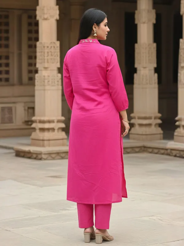 Pink_Printed_Pure_Cotton_Kurta_Trouser_Set