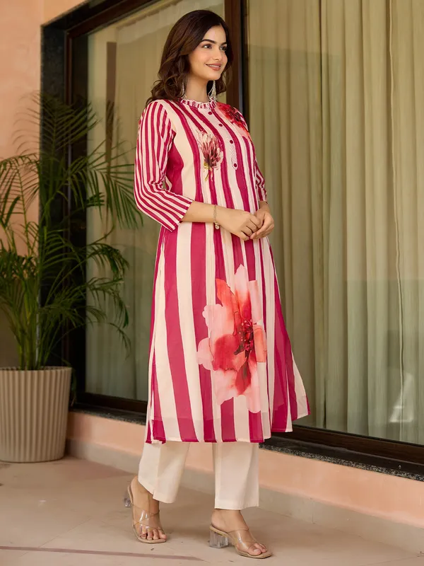 Pink_Printed_Pure_Cotton_Kurta_Trouser_Set