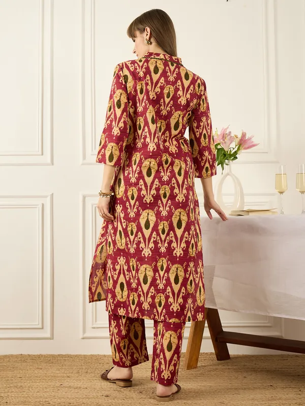 Pink_Printed_Pure_Cotton_Kurta_Trouser_Set