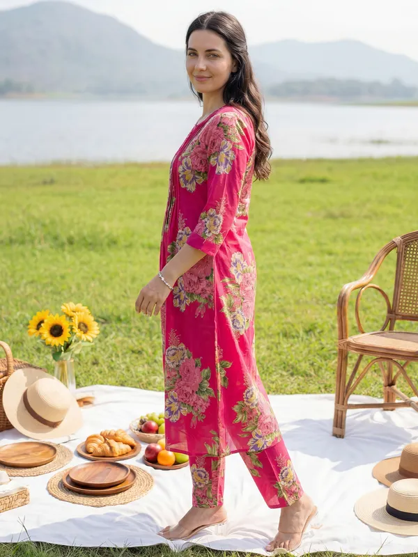 Pink_Printed_Pure_Cotton_Kurta_Trouser_Set