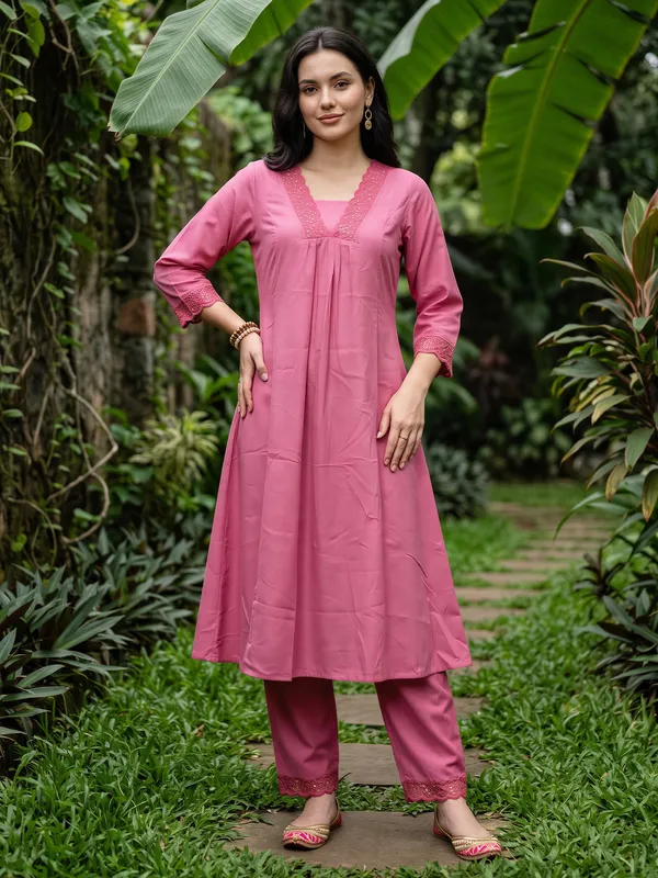 Pink_Embroidered_Pure_Cotton_Kurta_Trouser_Set