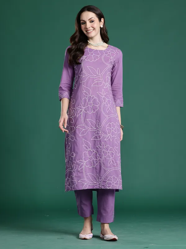 Purple_Printed_Pure_Cotton_Kurta_Trouser_Set