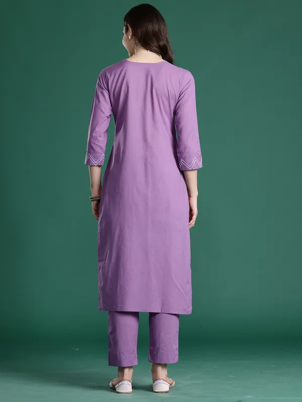 Purple_Printed_Pure_Cotton_Kurta_Trouser_Set