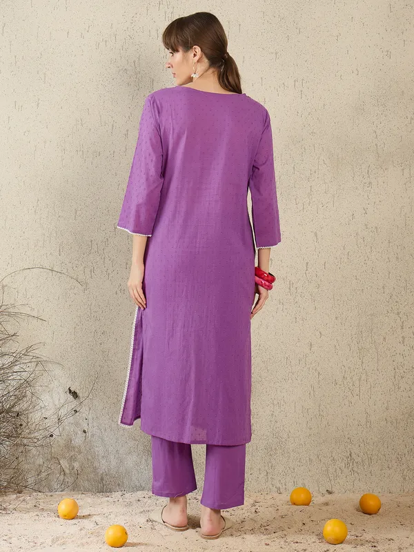 Purple_Embroidered_Pure_Cotton_Kurta_Trouser_Set