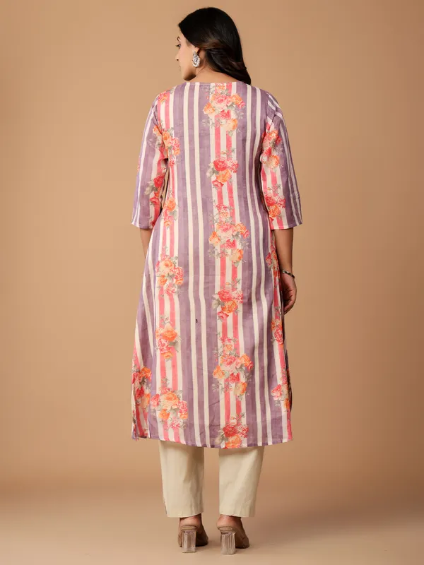Purple_Printed_Pure_Cotton_Kurta_Trouser_Set