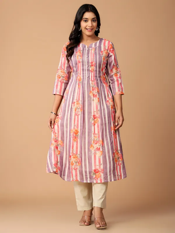 Purple_Printed_Pure_Cotton_Kurta_Trouser_Set