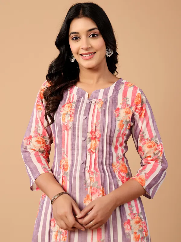 Purple_Printed_Pure_Cotton_Kurta_Trouser_Set