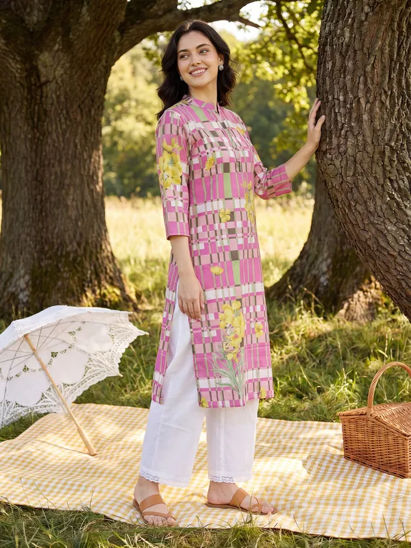 Purple_Printed_Pure_Cotton_Kurta_Trouser_Set
