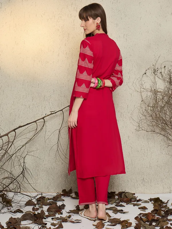 Pink_Embroidered_Pure_Cotton_Kurta_Trouser_Set