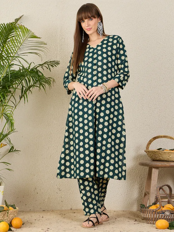 Blue_Printed_Pure_Cotton_Kurta_Trouser_Set