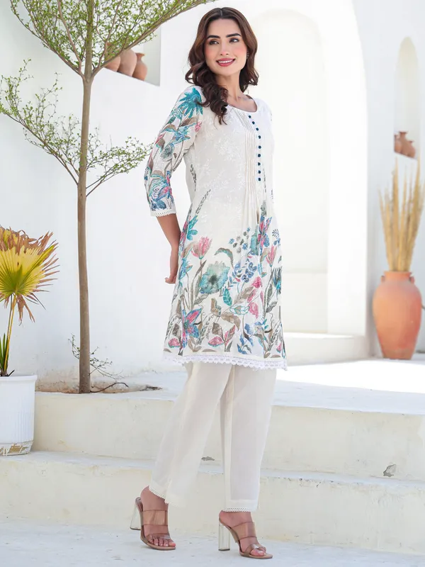 Multicolor_Printed_Pure_Cotton_Kurta_Trouser_Set