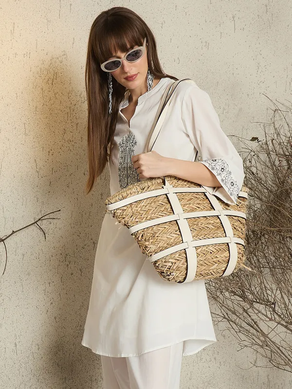 White_Cotton_A-Line_Kurta_with_Trousers