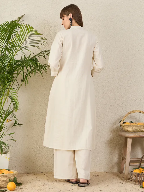 White_Embroidered_Pure_Cotton_Kurta_Trouser_Set