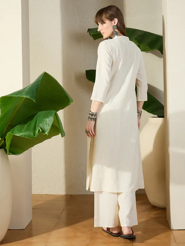 White_Printed_Pure_Cotton_Kurta_Trouser_Set